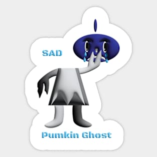 Sad Pumpkin Ghost Sticker